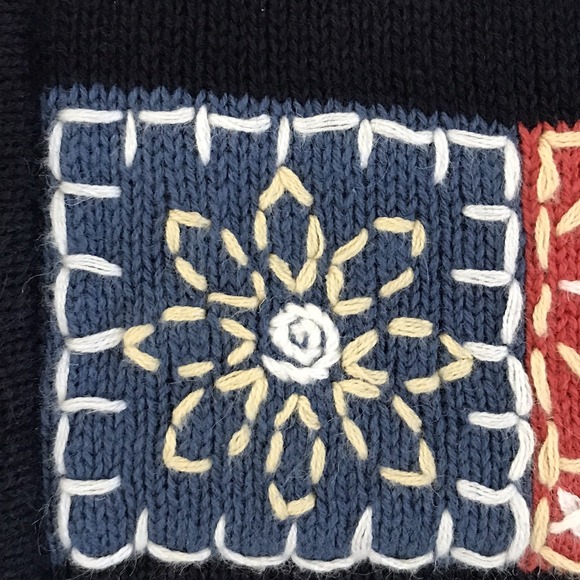 Vintage Y2K Hand Embroidered Zip Cardigan Sweater Med Boho Christopher & Banks - Picture 13 of 15